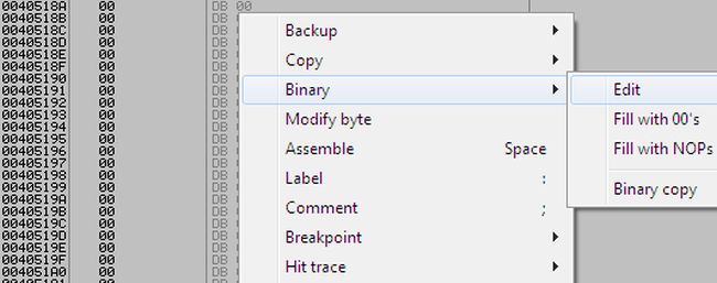 Binary Editing in Target